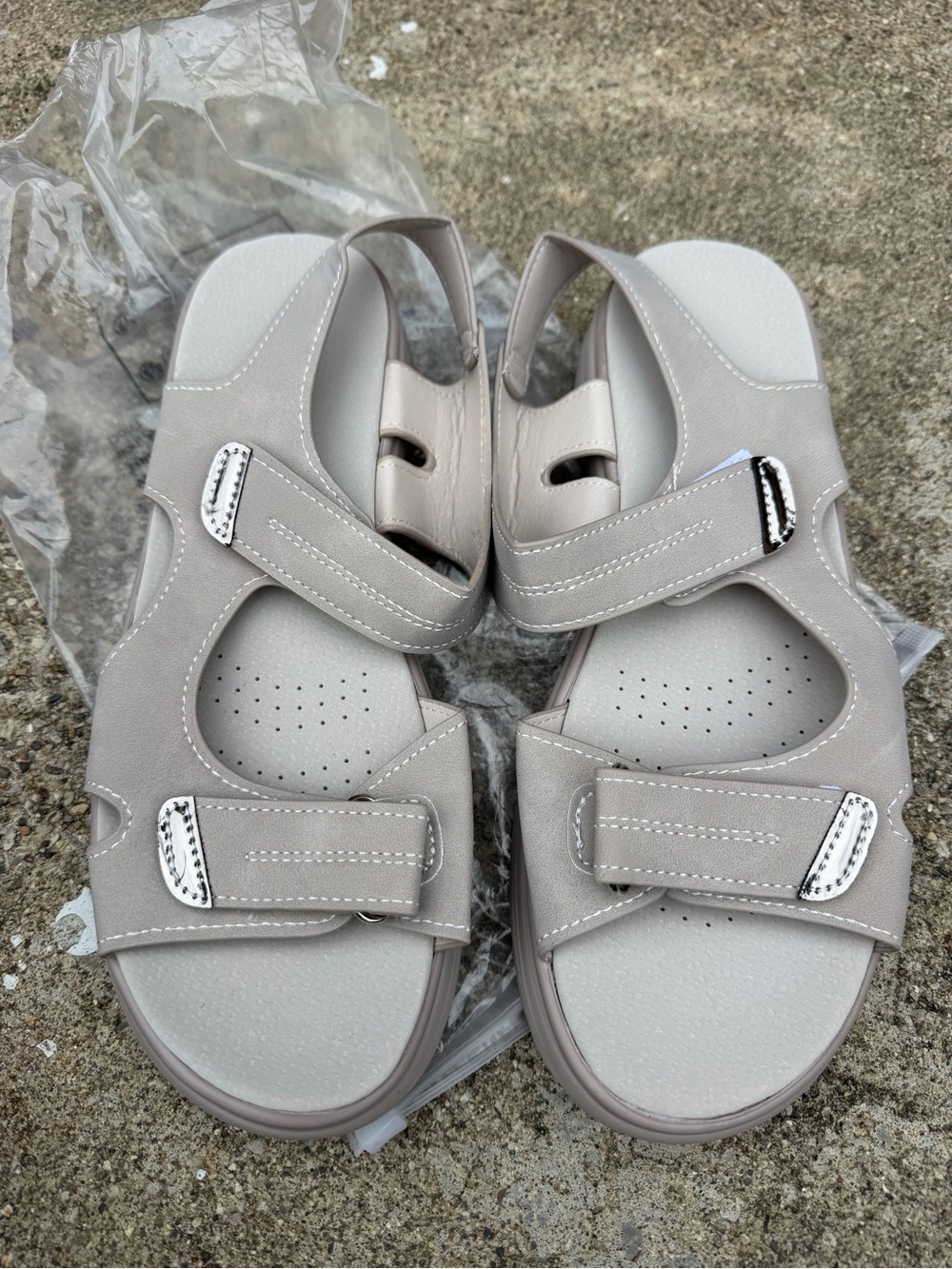 Women’s Adjustable Light Grey Comfort Sandals